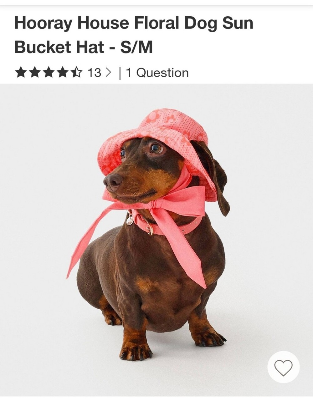 Floral Dog Sun Hat — Pink